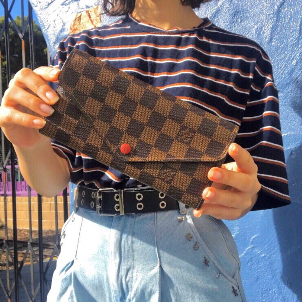 Louis Vuitton Josephine Damier Ebene Red Wallet